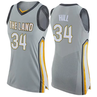 Women's Tyrone Hill Cleveland Cavaliers Gray Swingman Jersey - City Edition