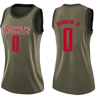 Women's TyTy Washington Jr. Houston Rockets Green Swingman Salute to Service Jersey
