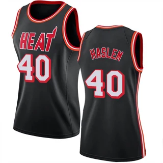 Women's Udonis Haslem Miami Heat Black Swingman Fashion Hardwood Classics Jersey