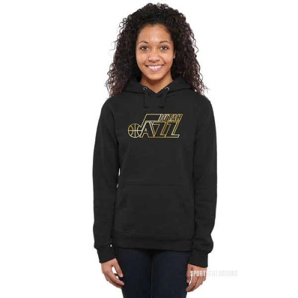 Women's Utah Jazz Gold Collection Ladies Pullover Hoodie - Black