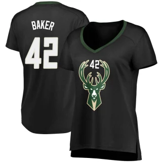 Women's Vin Baker Milwaukee Bucks Black Fast Break Jersey - Statement Edition