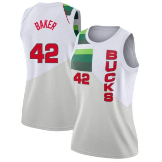 Women's Vin Baker Milwaukee Bucks White Swingman 2018/19 Jersey - Earned Edition