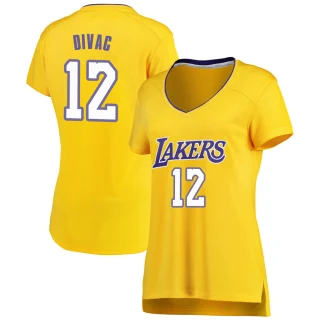 Women's Vlade Divac Los Angeles Lakers Gold Fast Break Jersey - Icon Edition