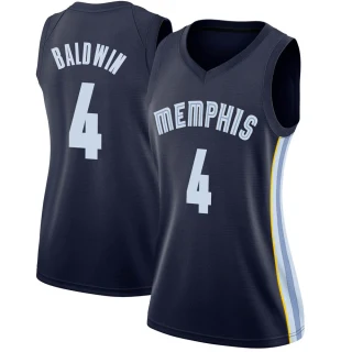 Women's Wade Baldwin Memphis Grizzlies Navy Swingman Jersey - Icon Edition