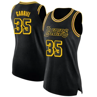 Women's Wenyen Gabriel Los Angeles Lakers Black Swingman Jersey - City Edition