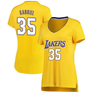Women's Wenyen Gabriel Los Angeles Lakers Gold Fast Break Jersey - Icon Edition
