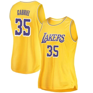 Women's Wenyen Gabriel Los Angeles Lakers Gold Swingman 2018/19 Jersey - Icon Edition