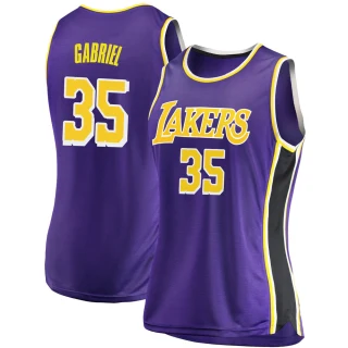 Women's Wenyen Gabriel Los Angeles Lakers Purple Swingman 2018/19 Jersey - Statement Edition