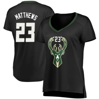 Women's Wesley Matthews Milwaukee Bucks Black Fast Break Jersey - Statement Edition