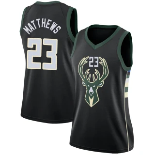 Women's Wesley Matthews Milwaukee Bucks Black Swingman Jersey - Statement Edition