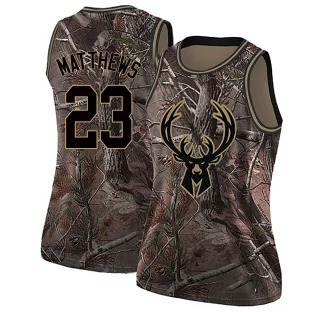 Women's Wesley Matthews Milwaukee Bucks Camo Swingman Realtree Collection Jersey