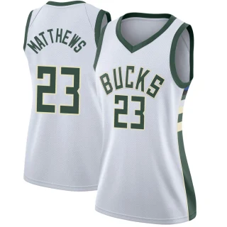 Women's Wesley Matthews Milwaukee Bucks White Swingman Jersey - Association Edition