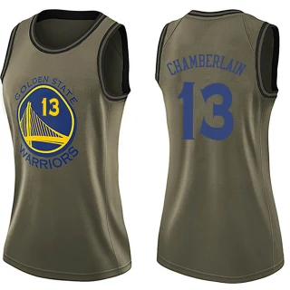Women's Wilt Chamberlain Golden State Warriors Gold Swingman Green Salute to Service Jersey