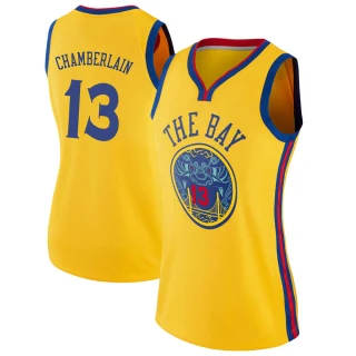 Women's Wilt Chamberlain Golden State Warriors Gold Swingman Jersey - City Edition