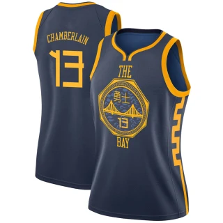 Women's Wilt Chamberlain Golden State Warriors Gold Swingman Navy 2018/19 Jersey - City Edition