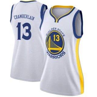 Women's Wilt Chamberlain Golden State Warriors Gold Swingman White Jersey - Association Edition