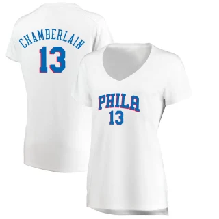 Women's Wilt Chamberlain Philadelphia 76ers White Fast Break Jersey - Association Edition