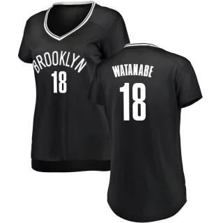 Women's Yuta Watanabe Brooklyn Nets Black Fast Break Jersey - Icon Edition