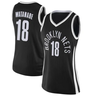 Women's Yuta Watanabe Brooklyn Nets Black Swingman Jersey - City Edition
