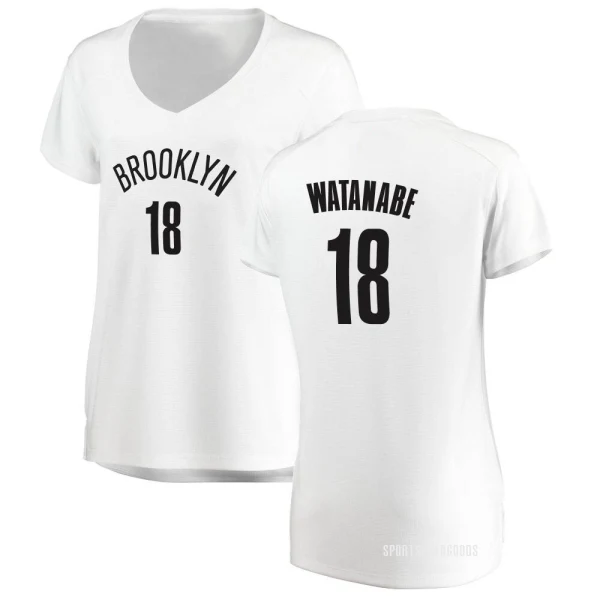 Women's Yuta Watanabe Brooklyn Nets White Fast Break Jersey - Association Edition