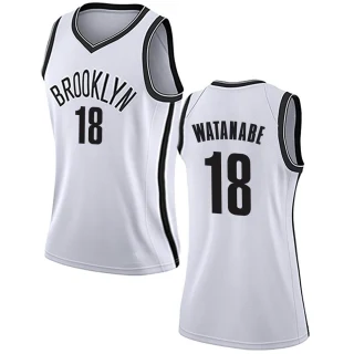 Women's Yuta Watanabe Brooklyn Nets White Swingman Jersey - Association Edition