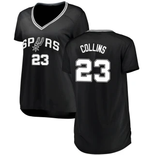 Women's Zach Collins San Antonio Spurs Black Fast Break Jersey - Icon Edition