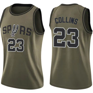 Women's Zach Collins San Antonio Spurs Green Swingman Salute to Service Jersey