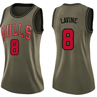Women's Zach LaVine Chicago Bulls Green Swingman Salute to Service Jersey
