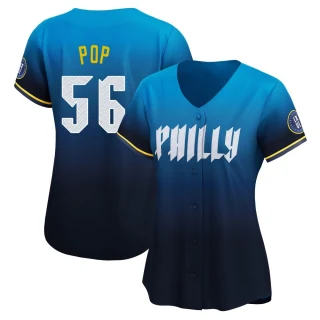 Women's Zach Pop Philadelphia Phillies Blue Limited 2024 City Connect Jersey