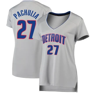 Women's Zaza Pachulia Detroit Pistons Fast Break Silver Jersey - Statement Edition