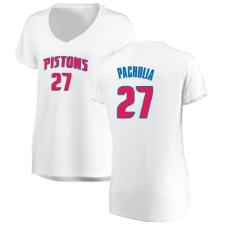 Women's Zaza Pachulia Detroit Pistons White Fast Break Jersey - Association Edition