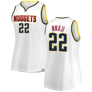 Women's Zeke Nnaji Denver Nuggets White Fast Break 2018/19 Jersey - Association Edition