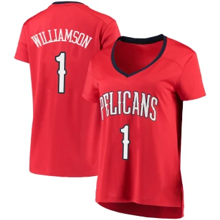 Women's Zion Williamson New Orleans Pelicans Red Fast Break Jersey - Statement Edition