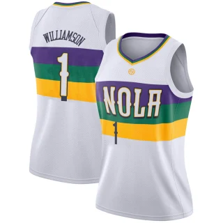 Women's Zion Williamson New Orleans Pelicans White Swingman 2018/19 Jersey - City Edition