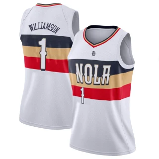 Women's Zion Williamson New Orleans Pelicans White Swingman 2018/19 Jersey - Earned Edition
