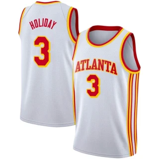 Youth Aaron Holiday Atlanta Hawks White Swingman 2020/21 Jersey - Association Edition