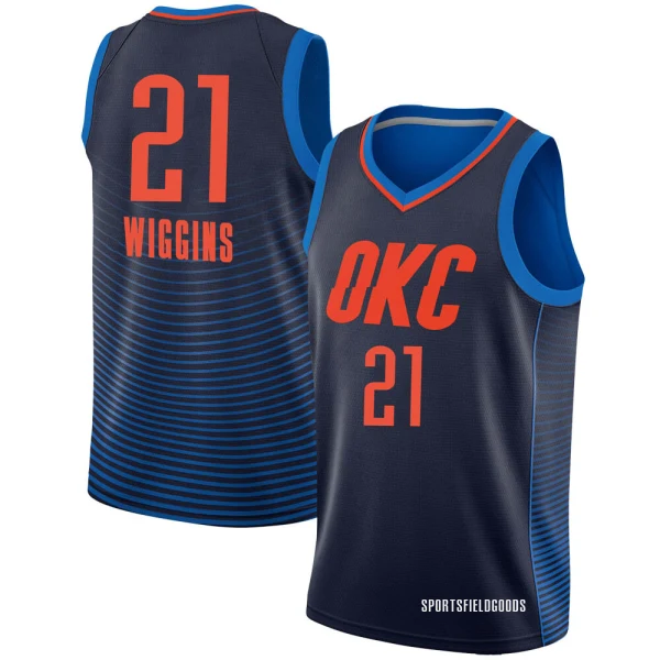 Youth Aaron Wiggins Oklahoma City Thunder Navy Swingman Jersey - Statement Edition