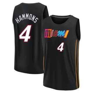 Youth A.J. Hammons Miami Heat Black Fast Break 2021/22 Replica City Edition Jersey