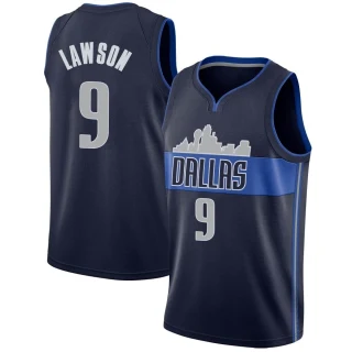 Youth A.J. Lawson Dallas Mavericks Navy Swingman Jersey - Statement Edition