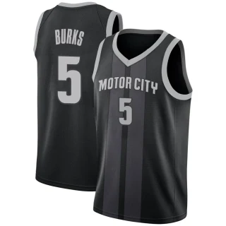 Youth Alec Burks Detroit Pistons Black Swingman 2018/19 Jersey - City Edition
