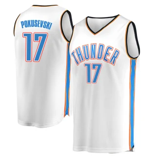 Youth Aleksej Pokusevski Oklahoma City Thunder White Fast Break Replica Jersey - Association Edition