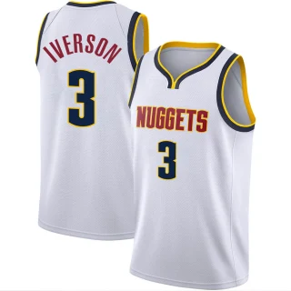 Youth Allen Iverson Denver Nuggets White Swingman 2020/21 Jersey - Association Edition