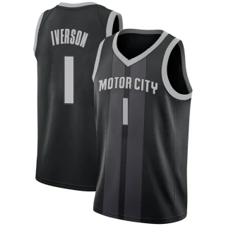 Youth Allen Iverson Detroit Pistons Black Swingman 2018/19 Jersey - City Edition