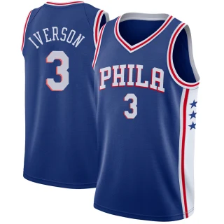 Youth Allen Iverson Philadelphia 76ers Blue Swingman Jersey - Icon Edition