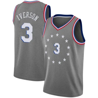 Youth Allen Iverson Philadelphia 76ers Gray Swingman 2018/19 Jersey - City Edition