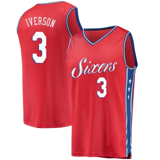 Youth Allen Iverson Philadelphia 76ers Red Fast Break Jersey - Statement Edition