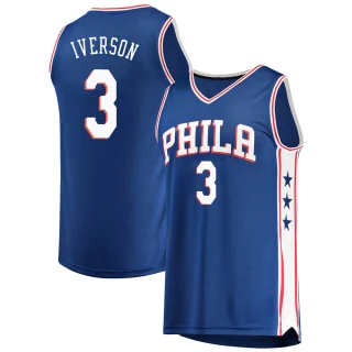 Youth Allen Iverson Philadelphia 76ers Royal Fast Break Jersey - Icon Edition