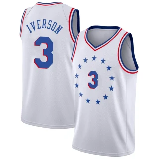 Youth Allen Iverson Philadelphia 76ers White Swingman 2018/19 Jersey - Earned Edition