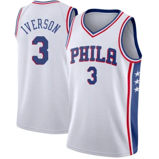 Youth Allen Iverson Philadelphia 76ers White Swingman Jersey - Association Edition