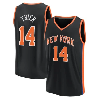 Youth Allonzo Trier New York Knicks Black Fast Break 2022/23 City Edition Jersey